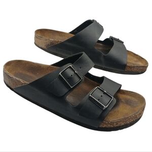 Birkenstock Arizona Black Leather Slide Sandals | Size 43 (Men’s 10-10.5)